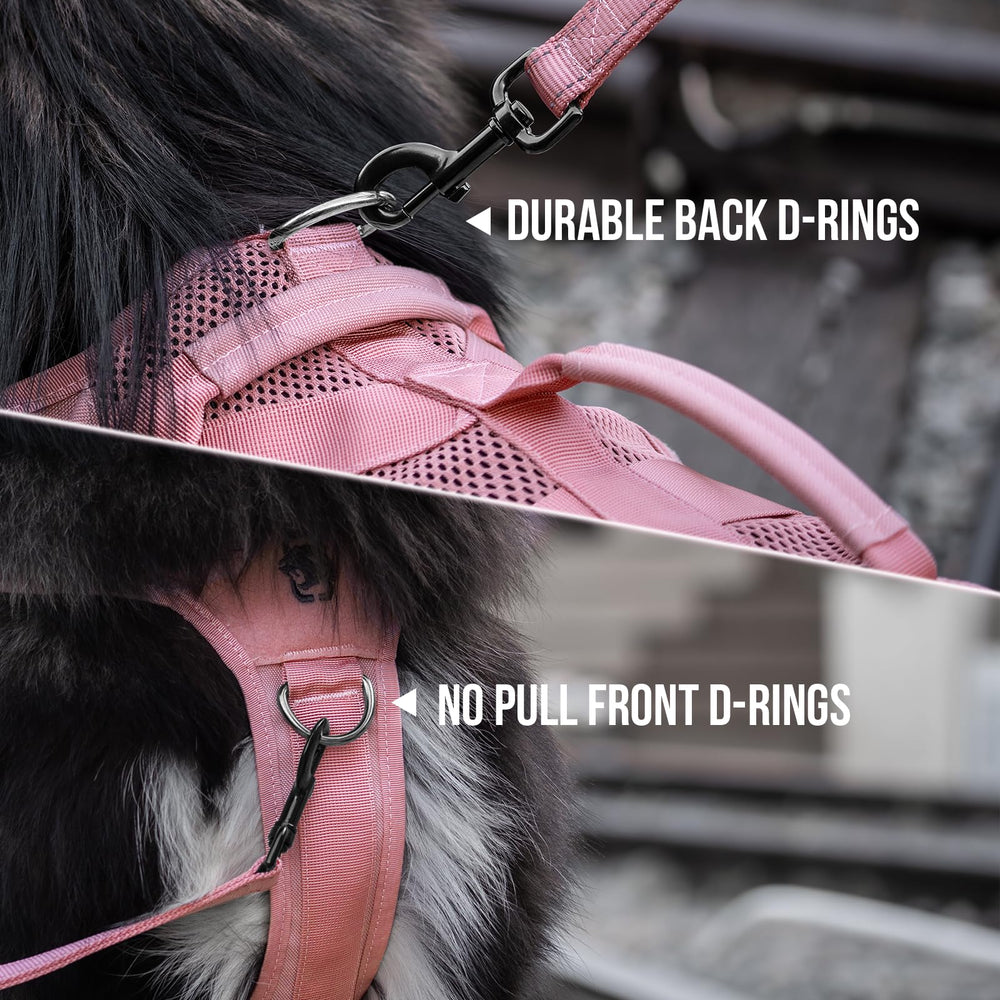 OneTigris breathable mesh nylon dog harness pink for all seasons