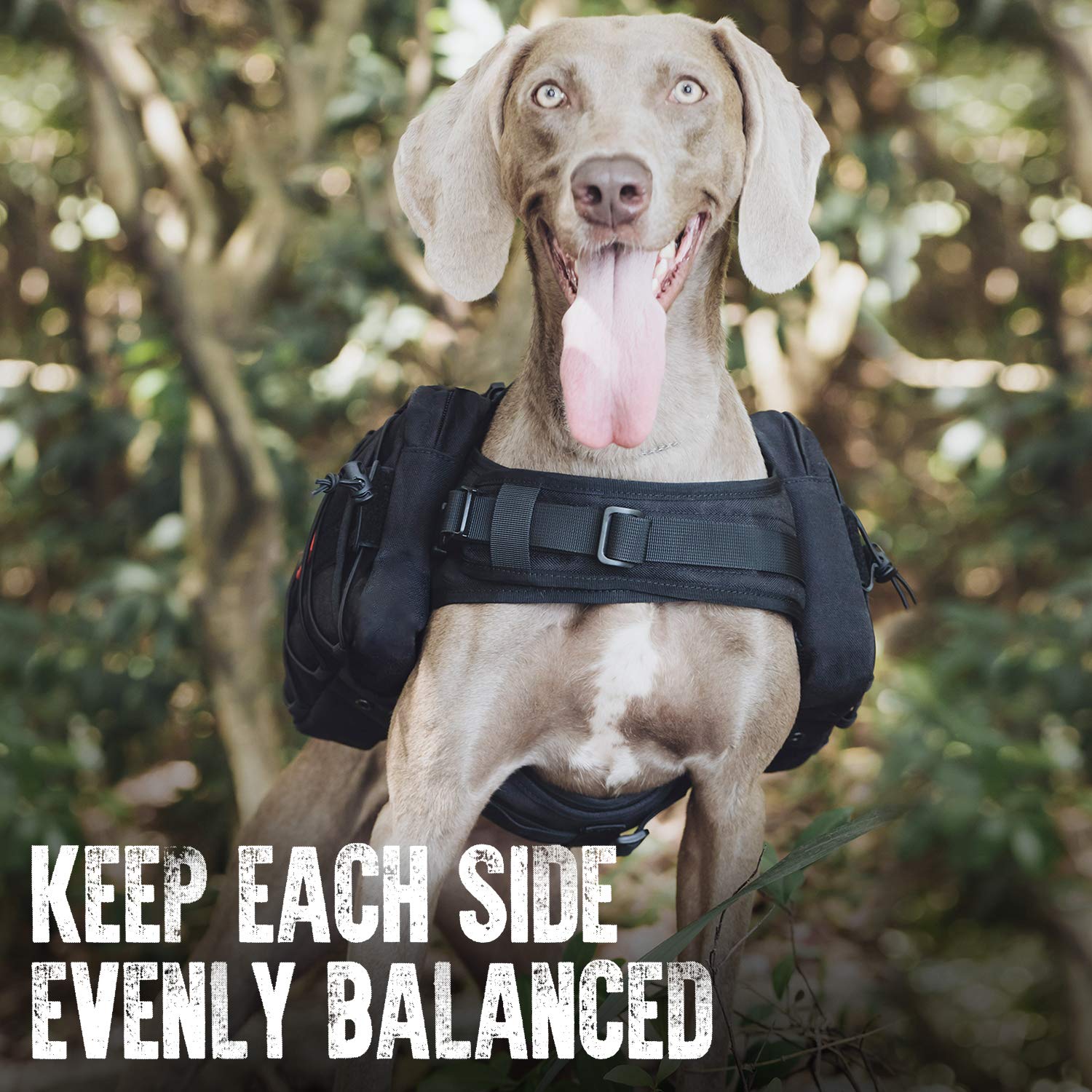 ONETIGRIS dog backpack made from durable 1000D nylon for rugged use.