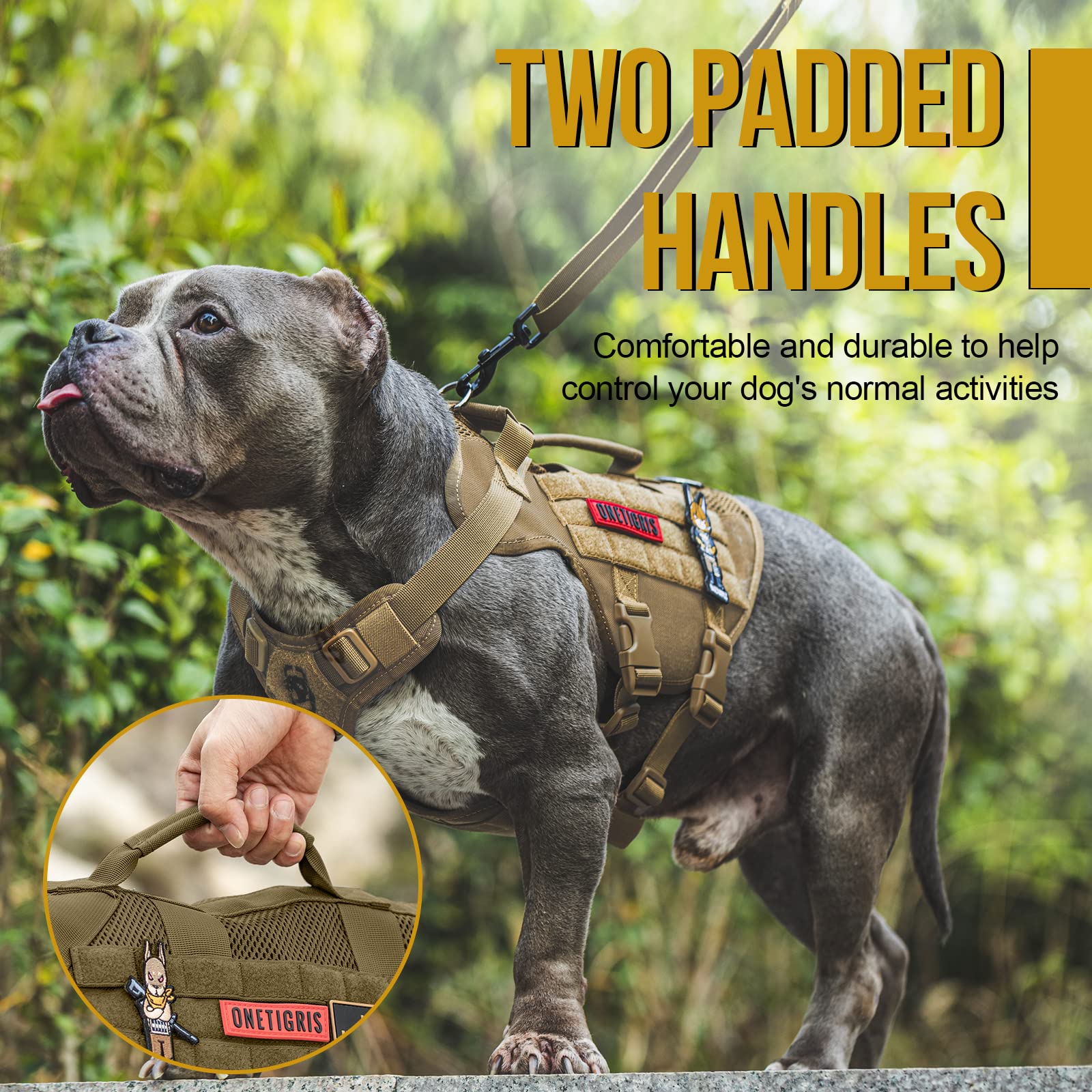 OneTigris padded handles close-up for easy lifting and control