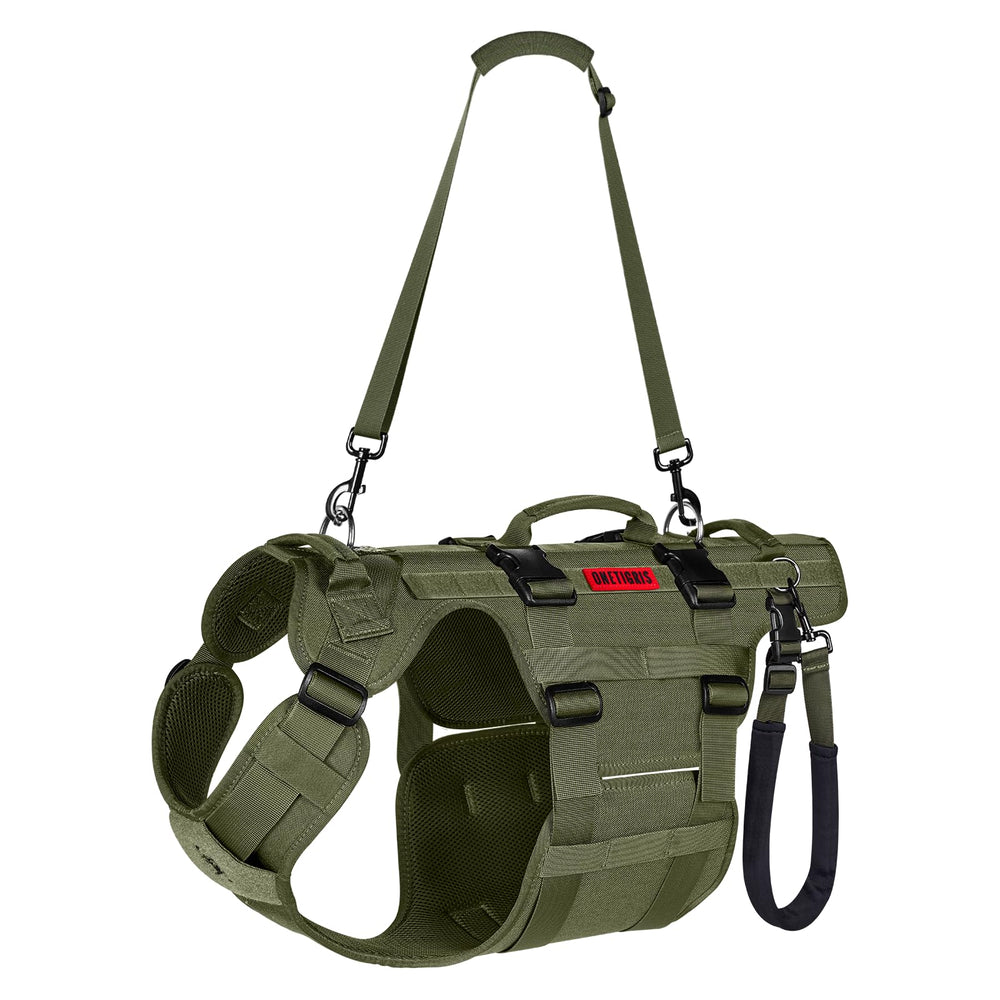 ONETIGRIS dog lift harness front view provides balanced mobility support.