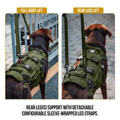 ONETIGRIS dog lift harness side view enables easy positioning for lifting.