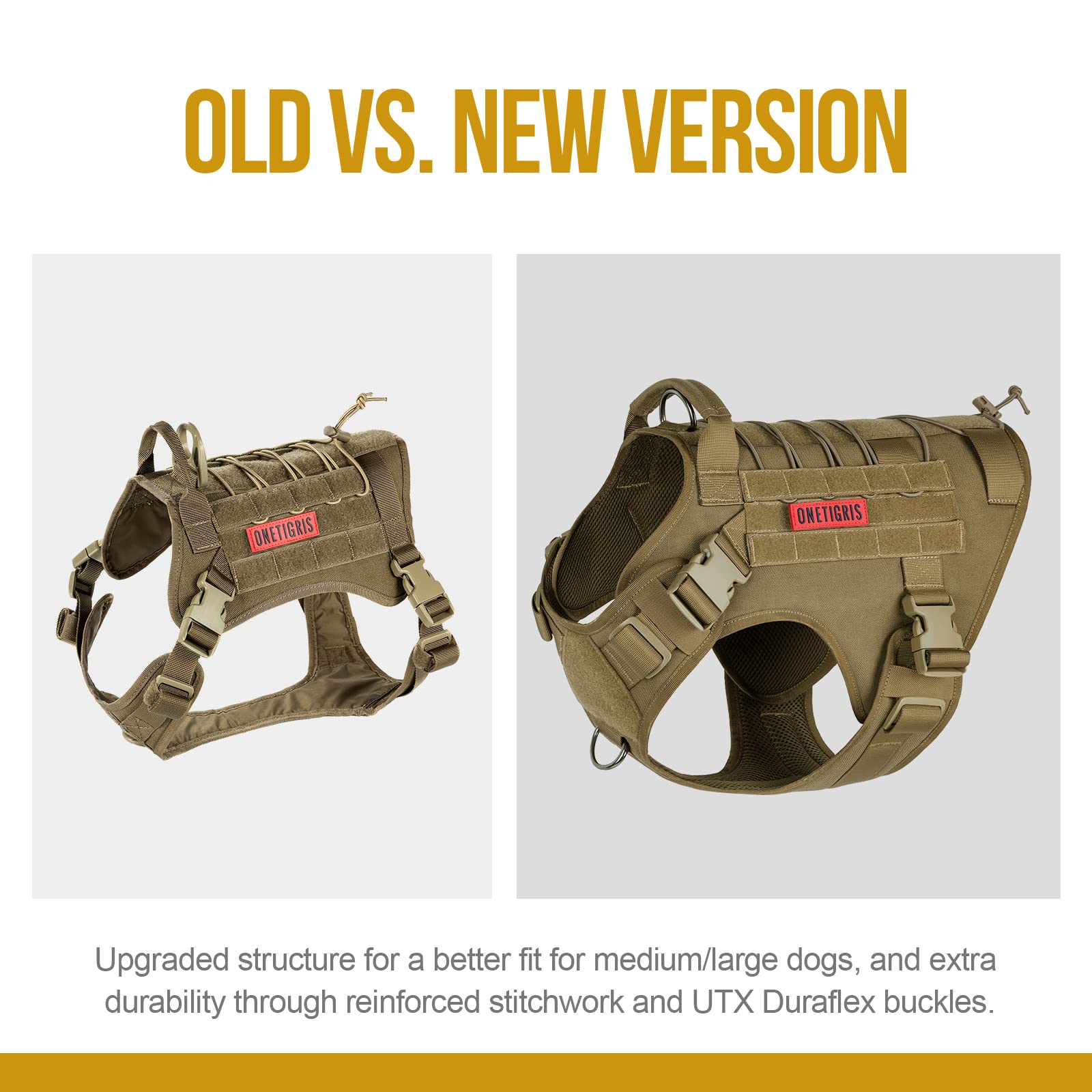 ONETIGRIS durable 1000D nylon fabric shown for rugged outdoor use.