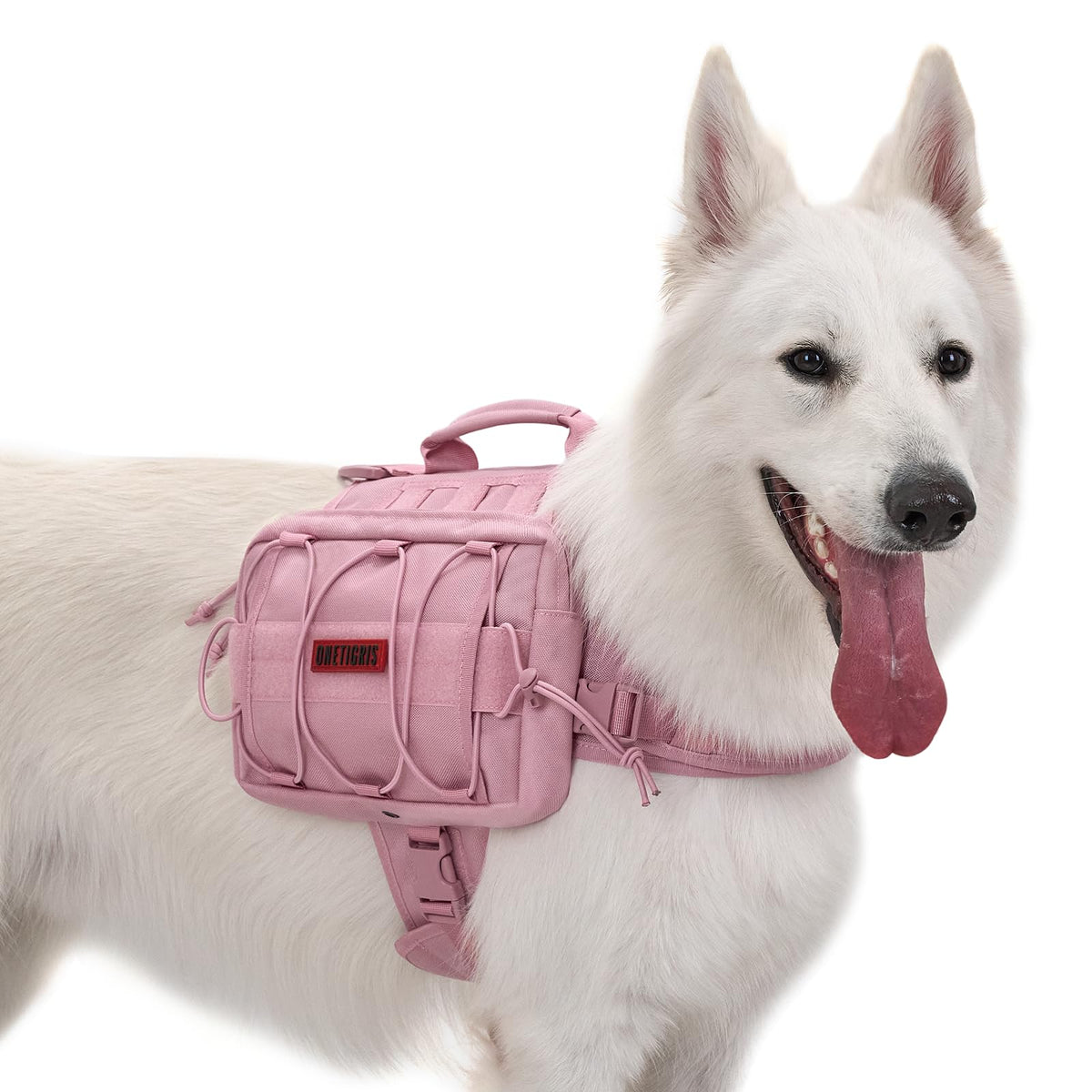 OneTigris Mammoth Dog Pack front view shows rugged 1000D nylon for hiking durability