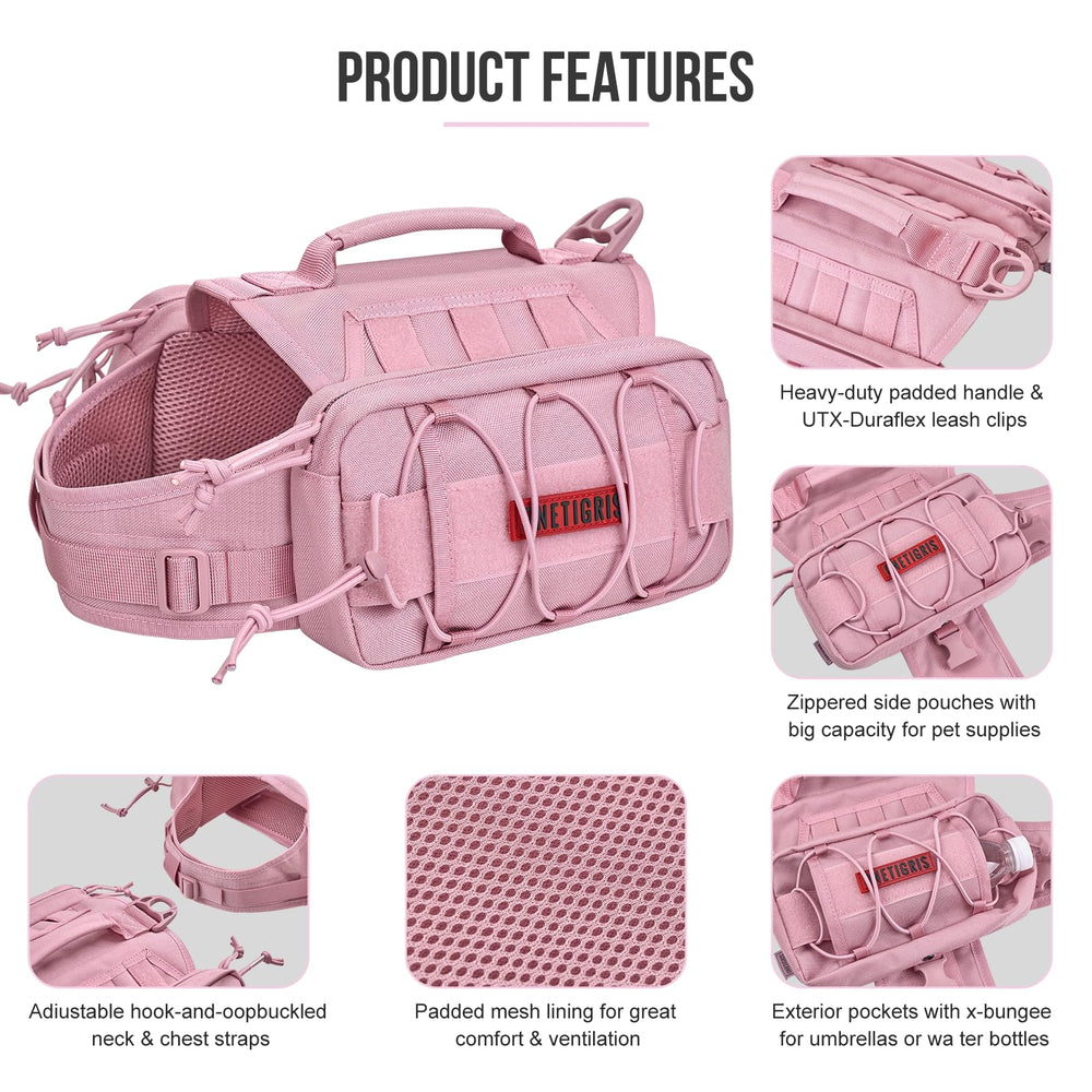 OneTigris Mammoth Dog Pack side pockets enable easy access to treats