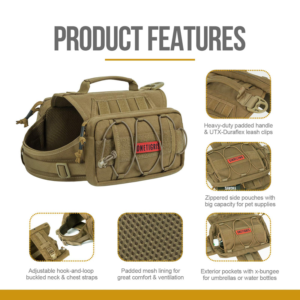 ONETIGRIS Mammoth pack water-side pouch for convenient hydration on trail
