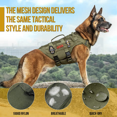 OneTigris MOLLE panel harness side view for attaching pouches and tools.