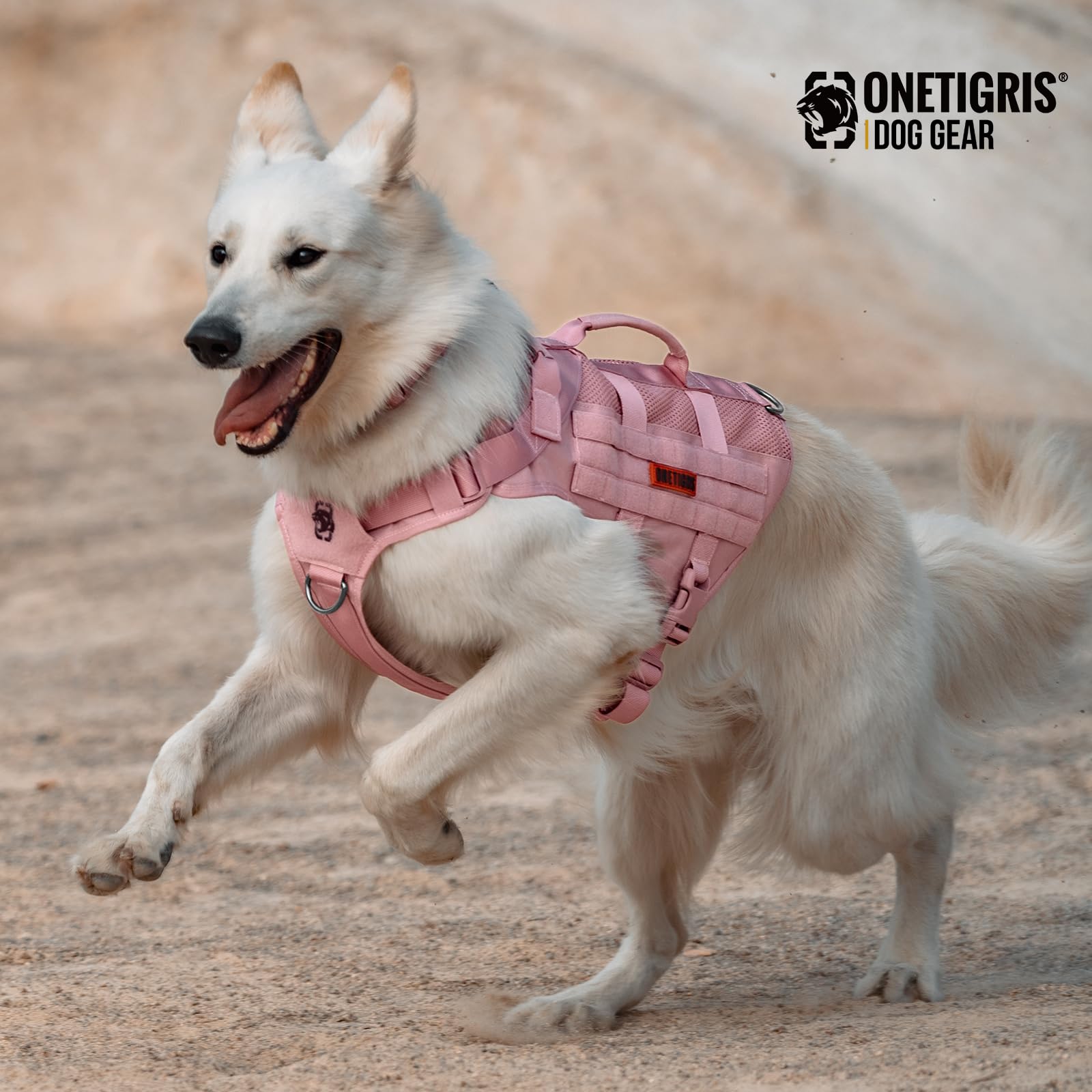 OneTigris no pull pink harness with front chest strap