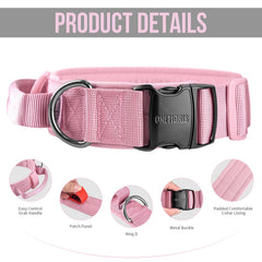 ONETIGRIS padded dog collar soft lining minimizes skin irritation on long walks.