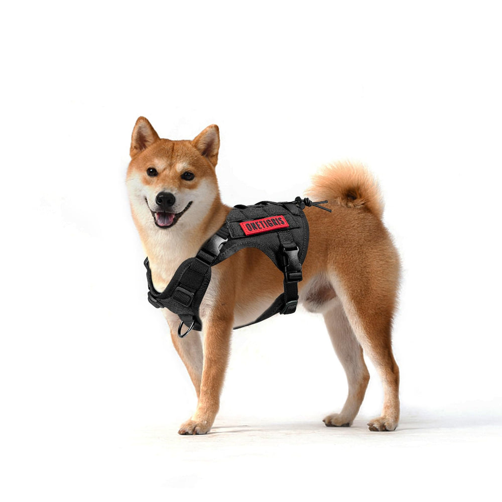 Patch-ready hook-and-loop panels on OneTigris harness for ID badges.