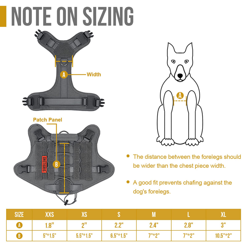 ONETIGRIS durable 1000D nylon harness with hook patch panels for morale patches