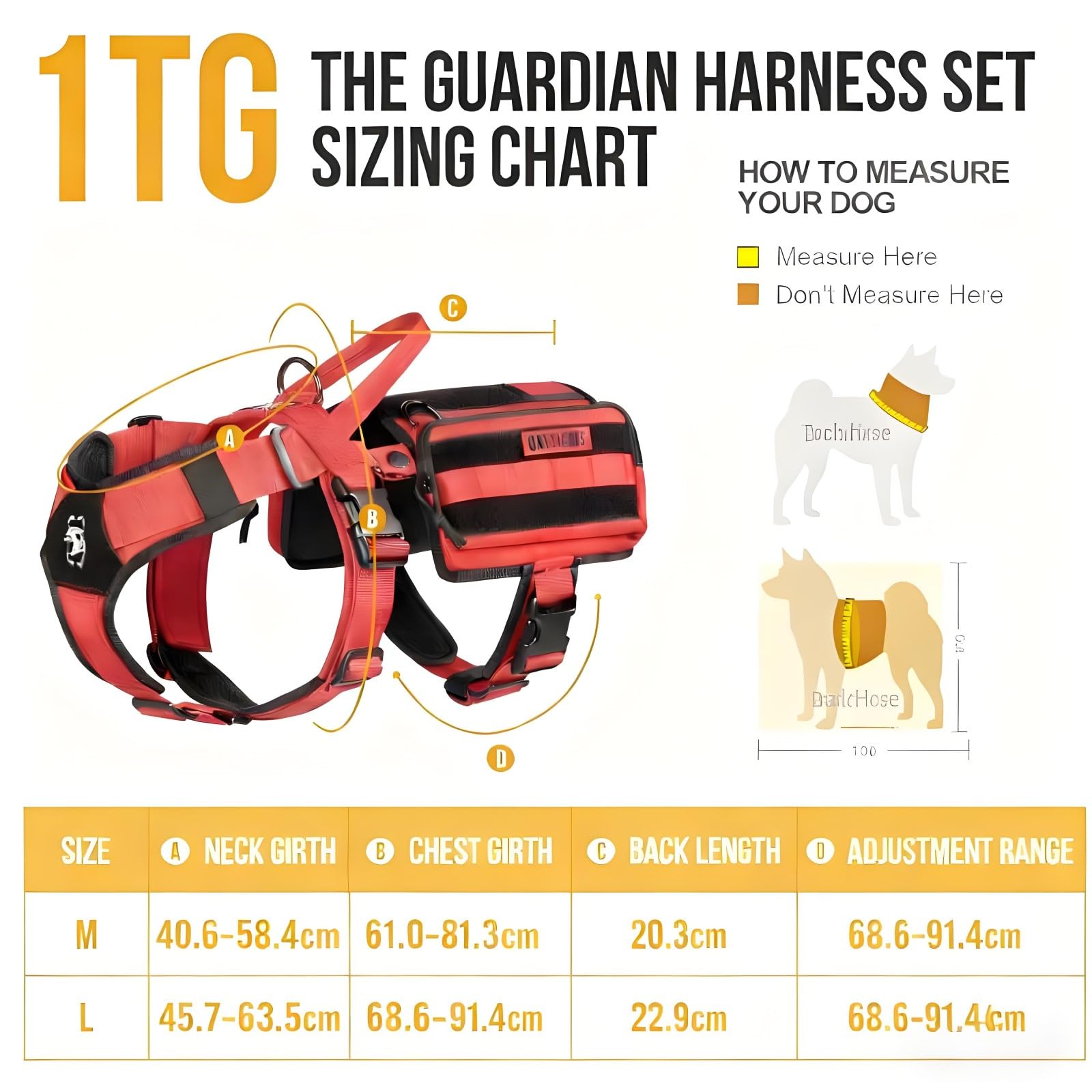 OneTigris service dog vest, red, side pouches visible, offering organized space for treats and essentials