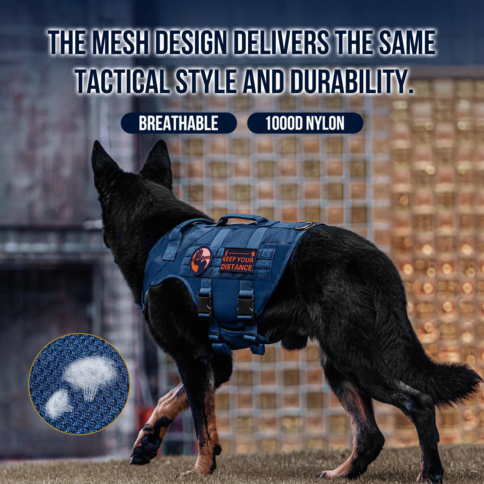 OneTigris service dog vest in use supports controlled entry in busy settings.