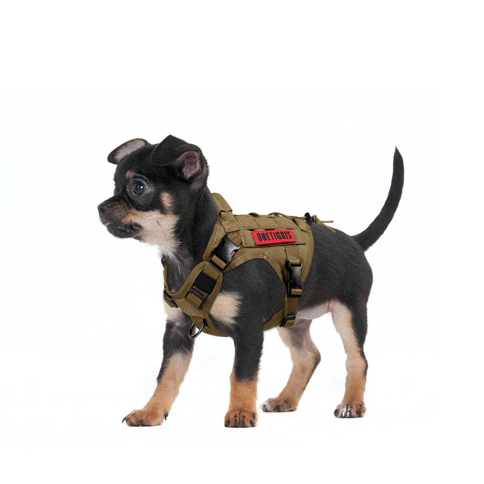 OneTigris tactical dog harness in coyote brown color suitable for hiking