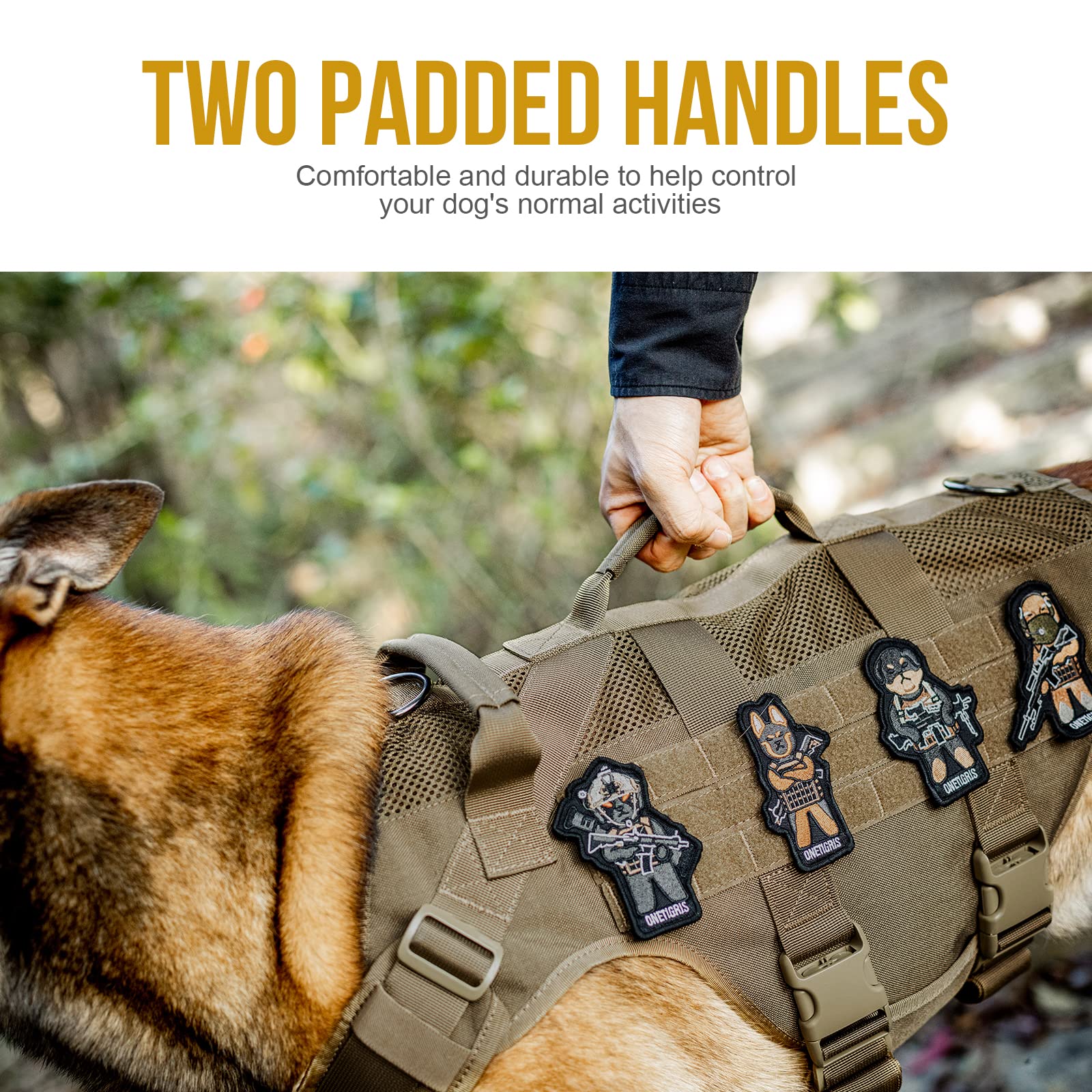 OneTigris harness with MOLLE panel on side for add-ons