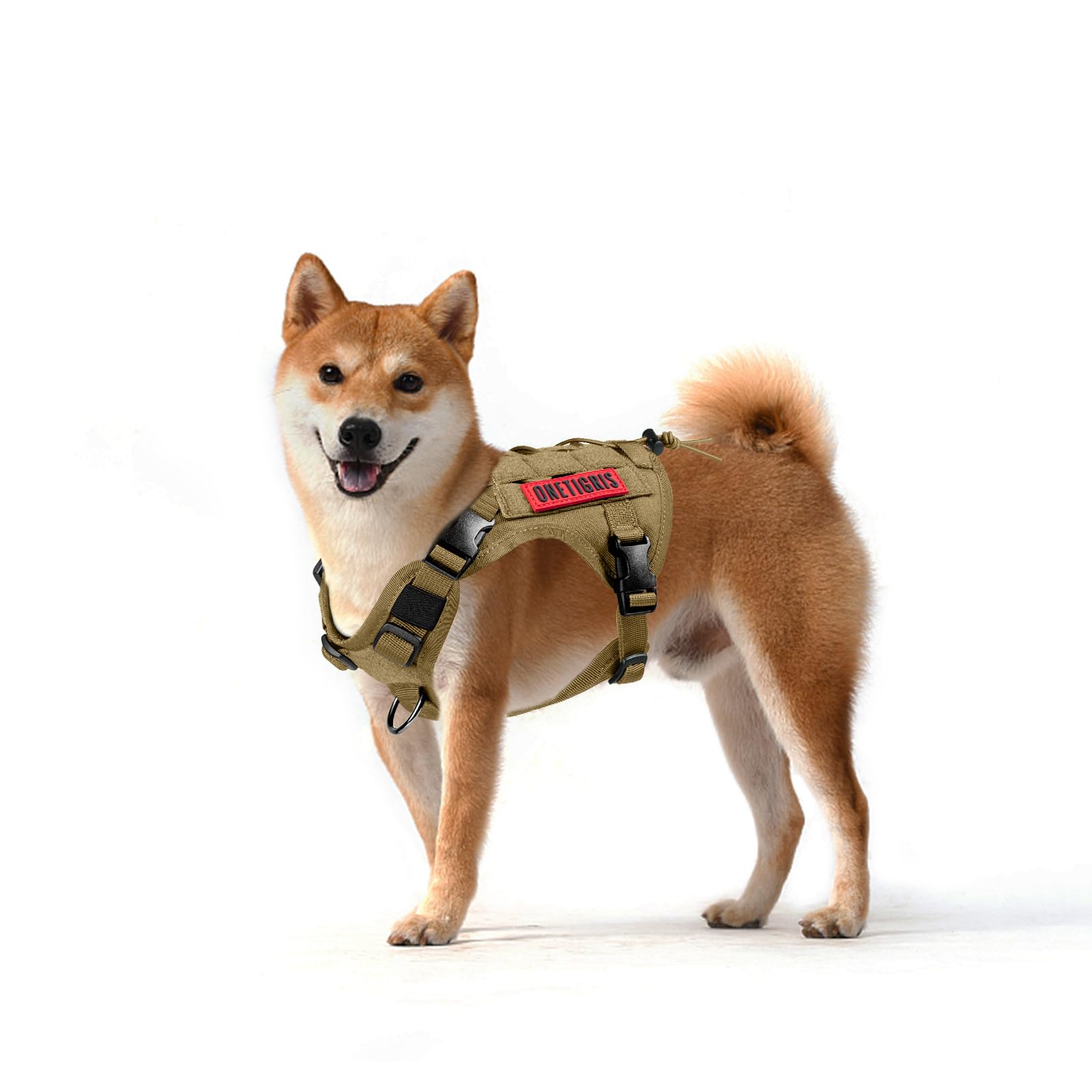 OneTigris tactical dog harness worn during outdoor walking and training