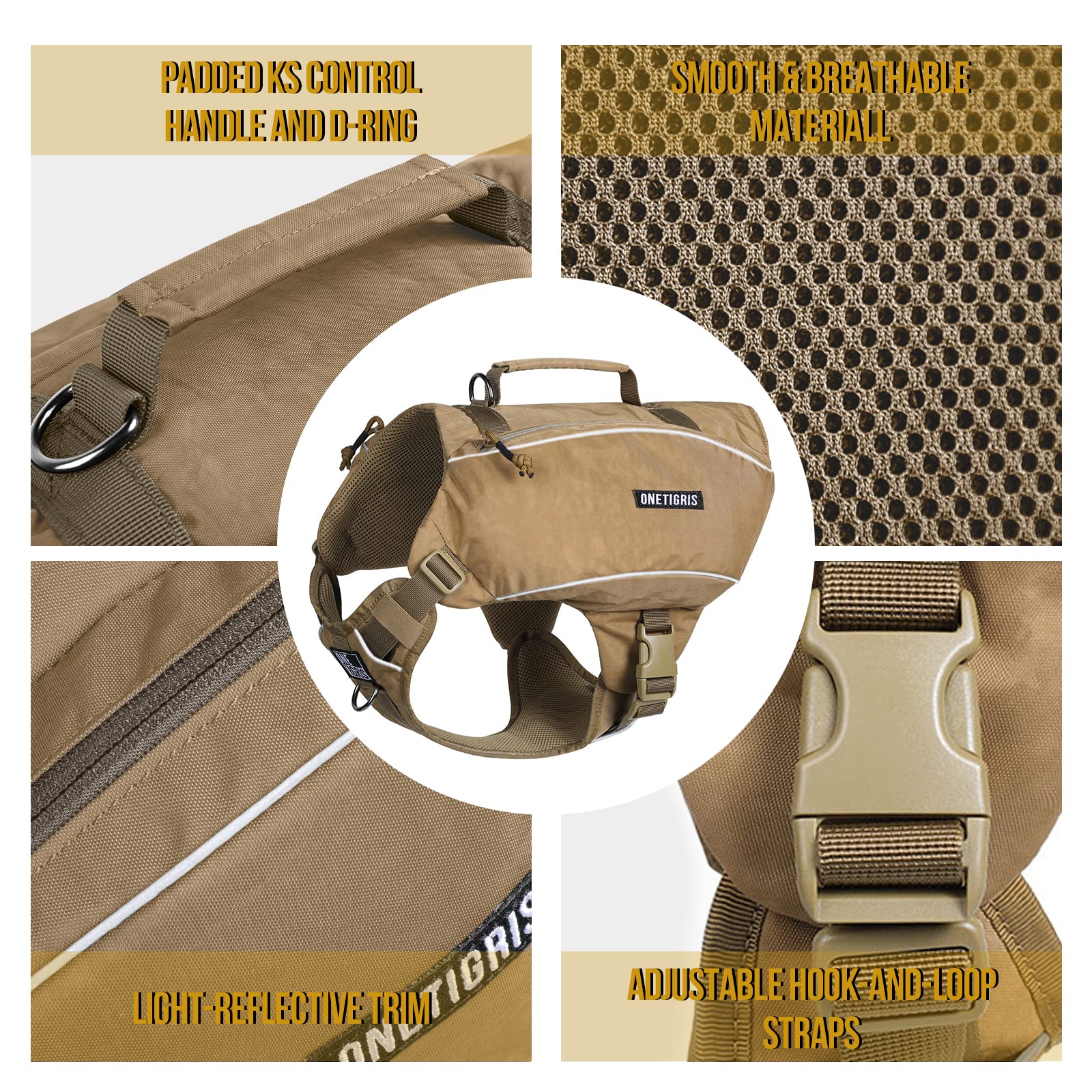 ONETIGRIS Y-shaped harness ensures even weight distribution on hikes