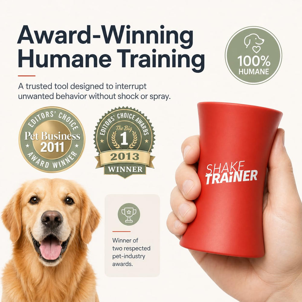ONKEY ShakeTrainer instructional video demonstrates humane behavior redirection.