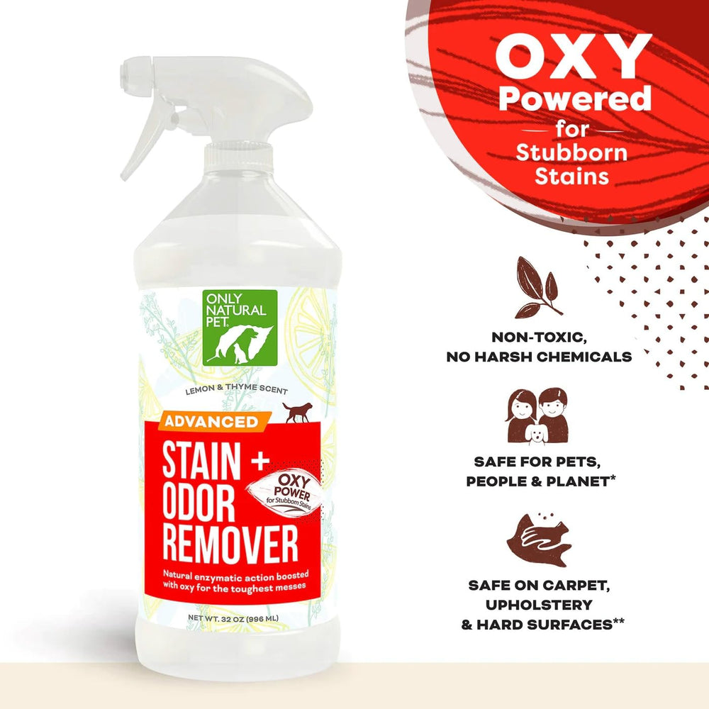 Only Natural Pet Advanced Dog Stain Odor Remover oxy-action boosts stain removal.