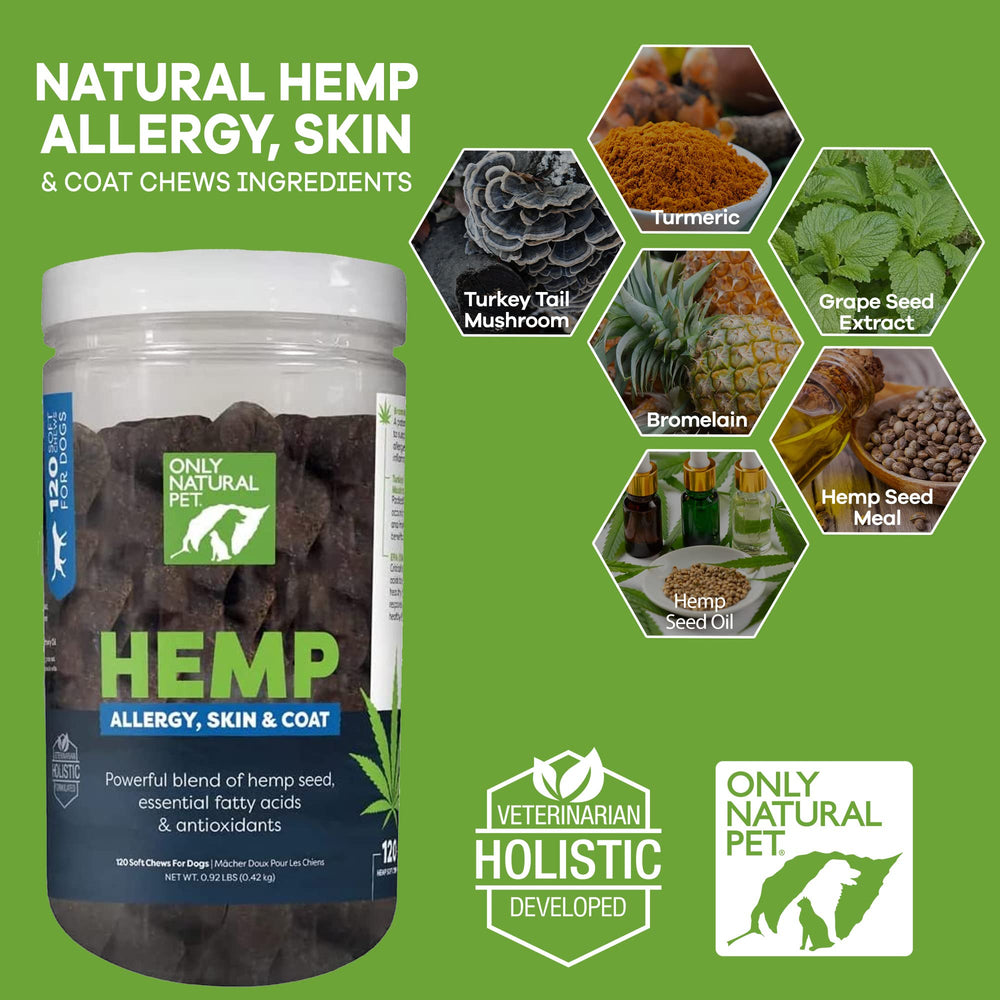 Only Natural Pet allergy-skin-coat chew closeup shows soft texture and palatability
