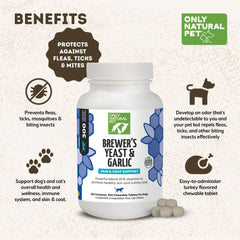 Only Natural Pet Brewer's Yeast & Garlic chewables ingredients label – natural ingredients
