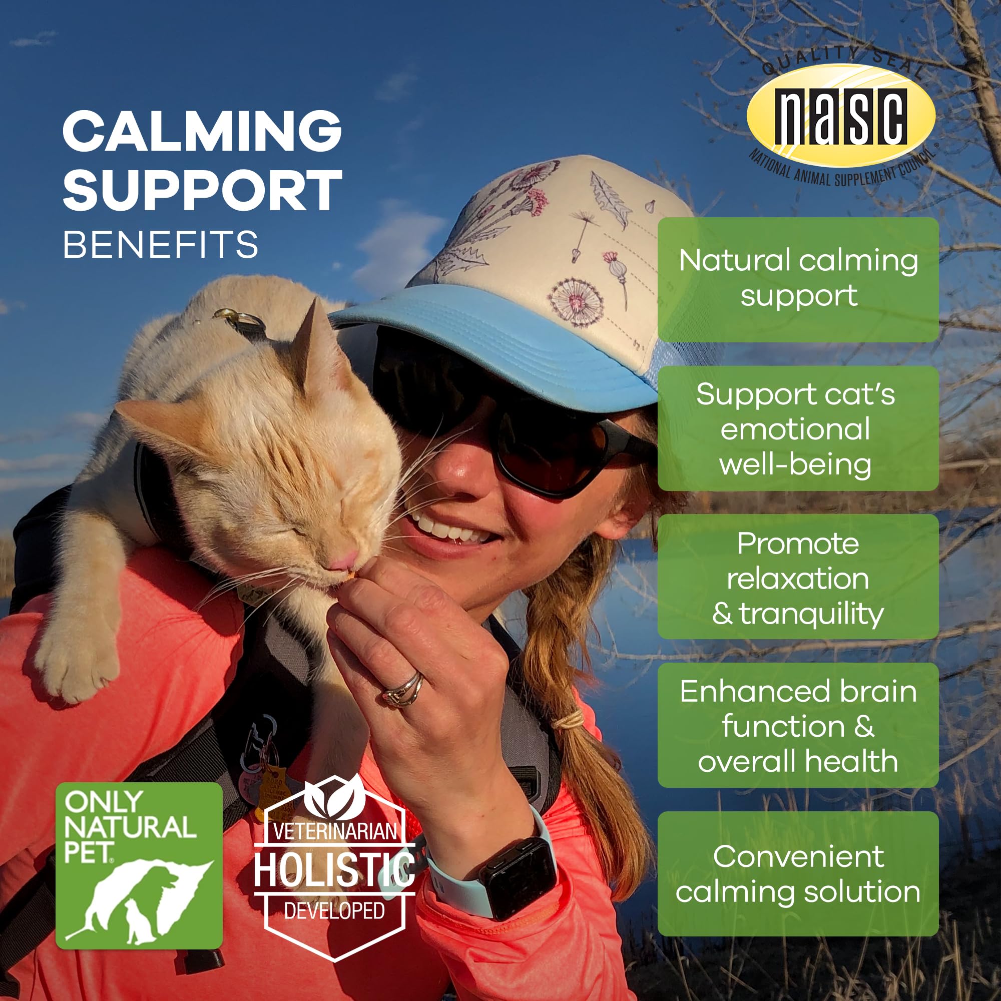 Only Natural Pet calming formula with hemp seed oil and soothing botanicals