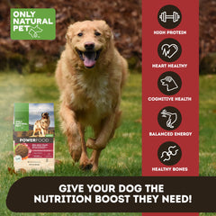 Only Natural Pet PowerFood grain-free formula without grains or major fillers.