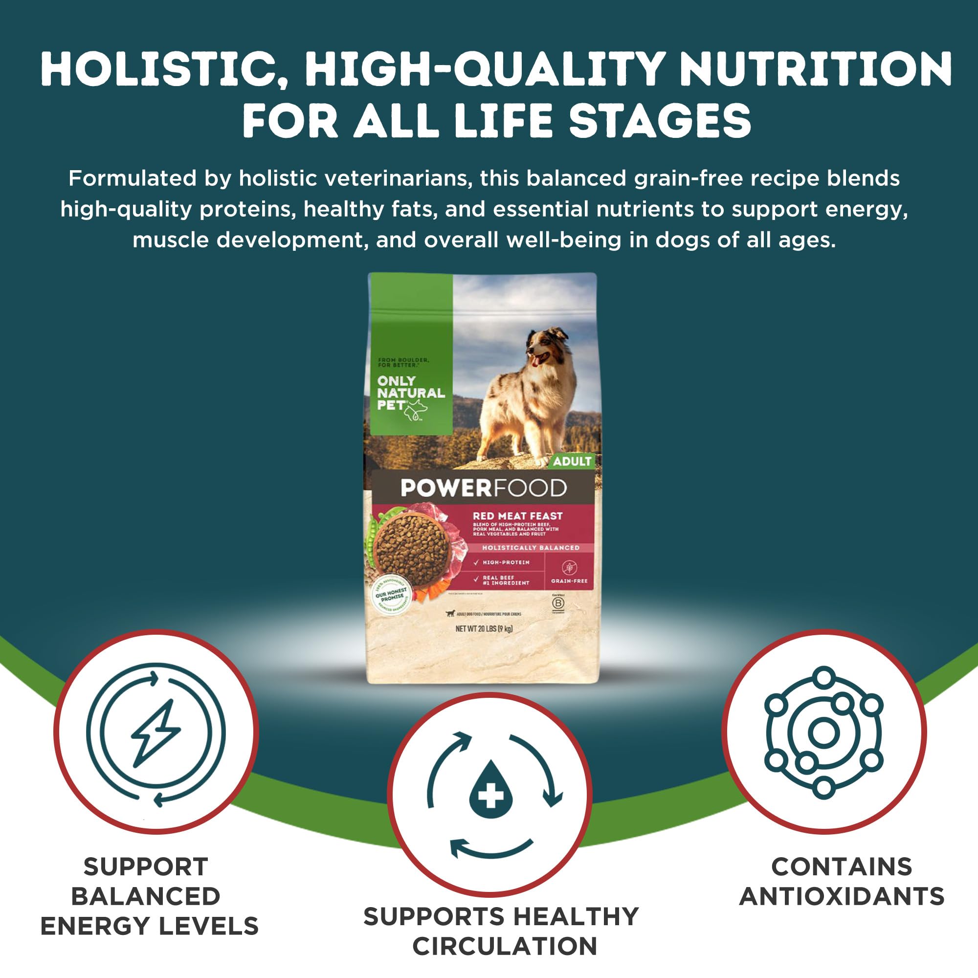 Only Natural Pet PowerFood no grains soy corn wheat oats option for grain-free feeding.