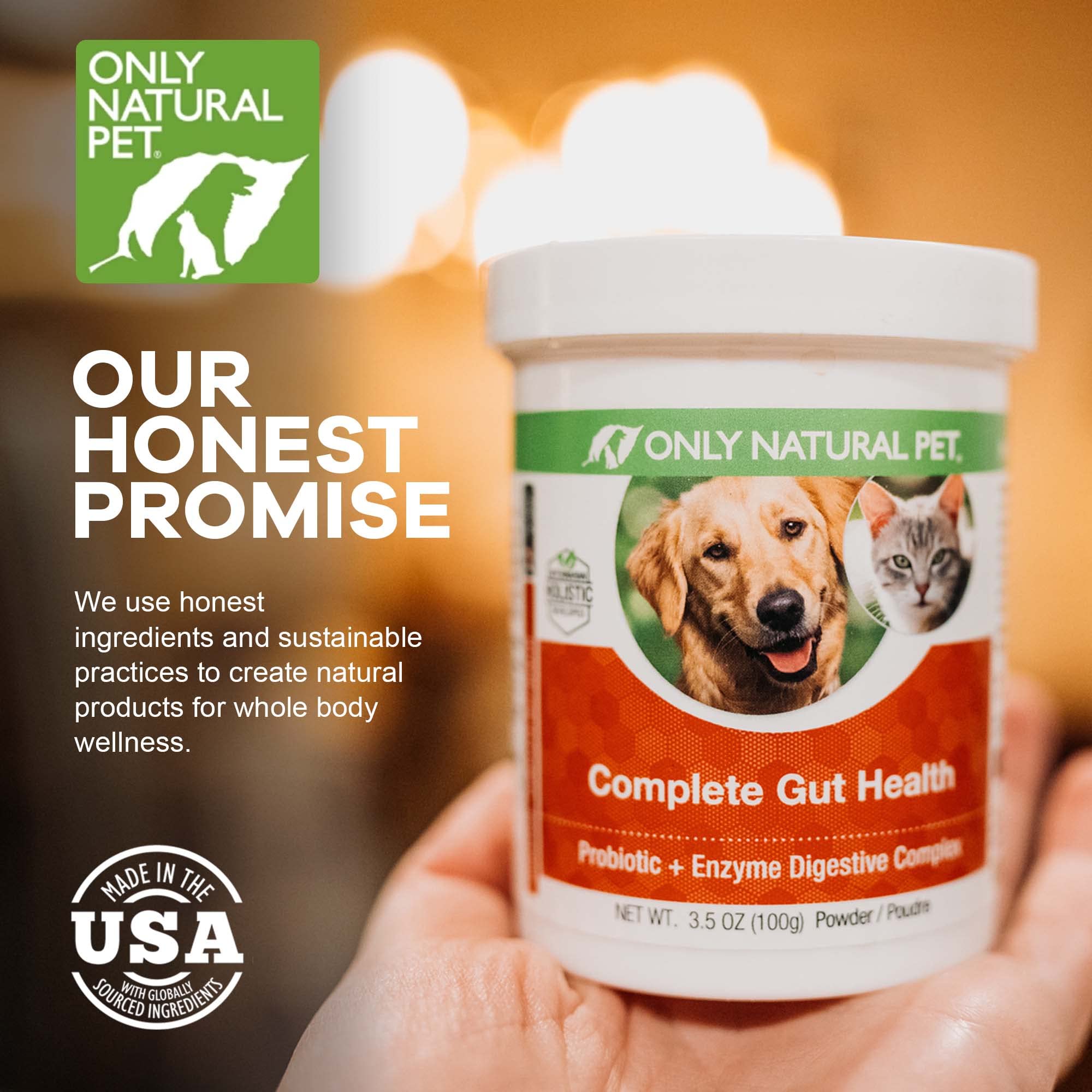 Only Natural Pet digestive enzymes support breakdown of meals