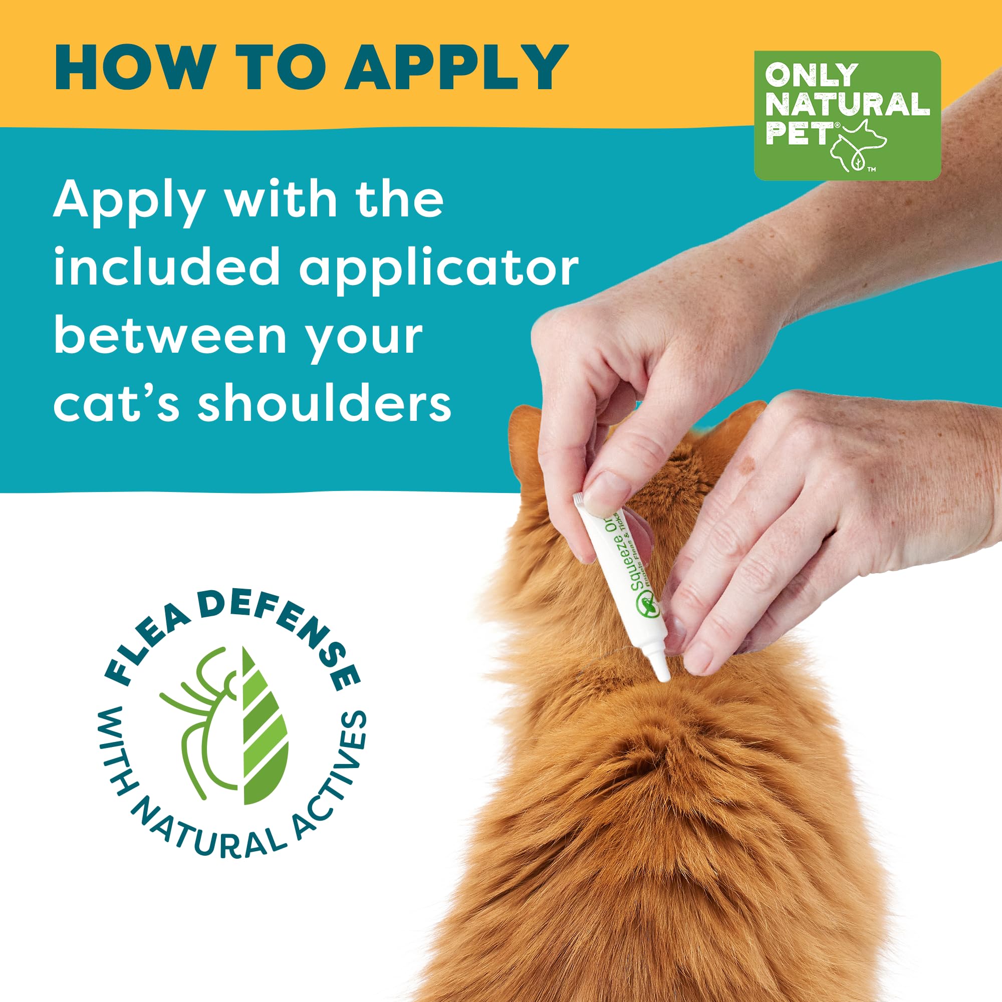 Only Natural Pet EasyDefense image shows post-bath application guidance.