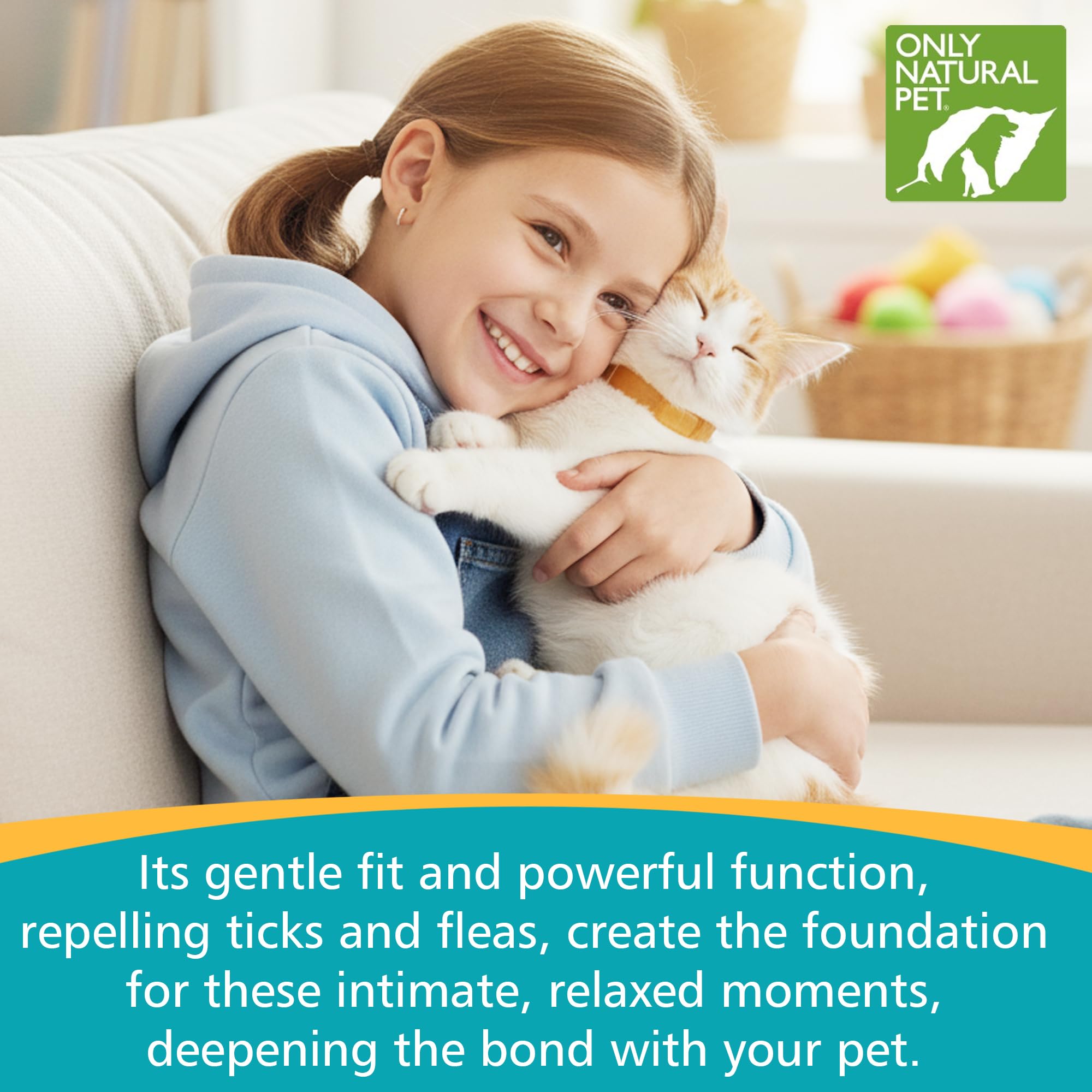 Only Natural Pet EasyDefense cat collar adjustable fit secure, cozy alignment for cats.