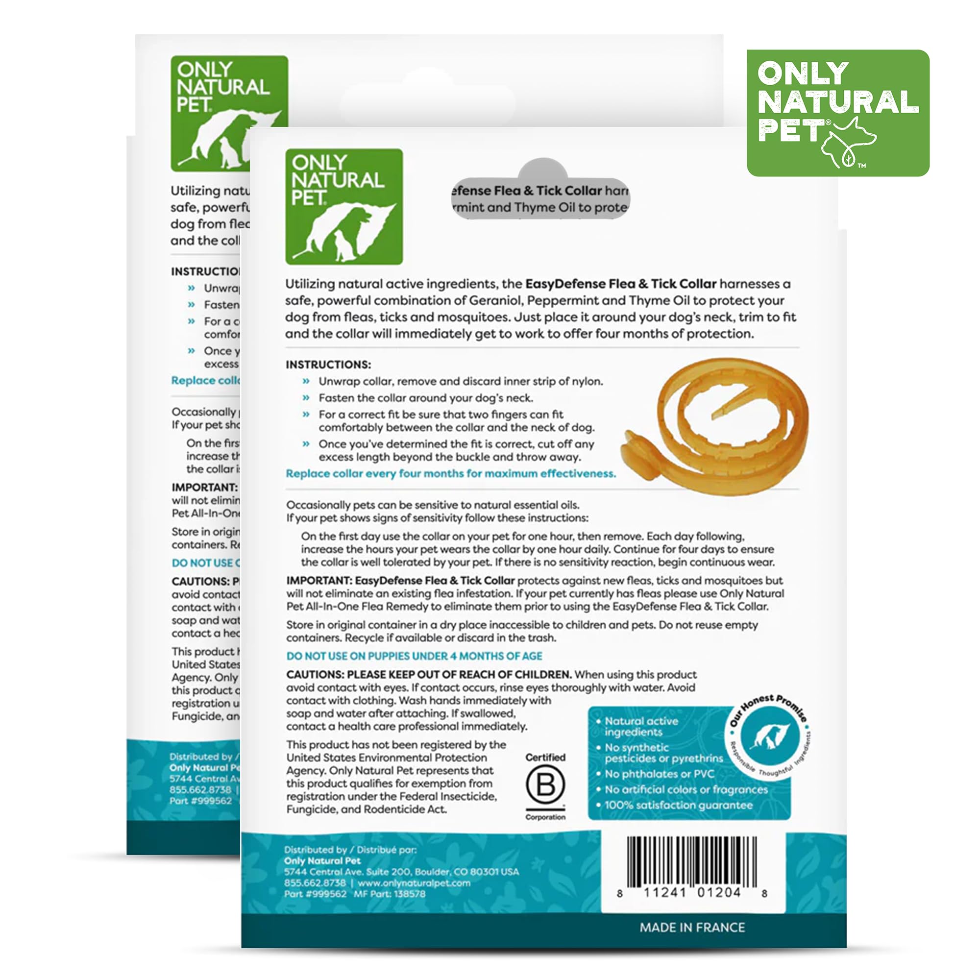 Only Natural Pet EasyDefense dog collar being fitted for ongoing defense.