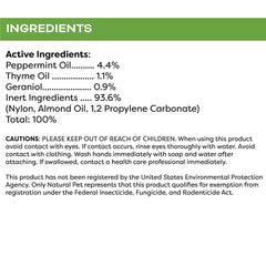 Only Natural Pet EasyDefense ingredients geraniol peppermint thyme shown in close-up.