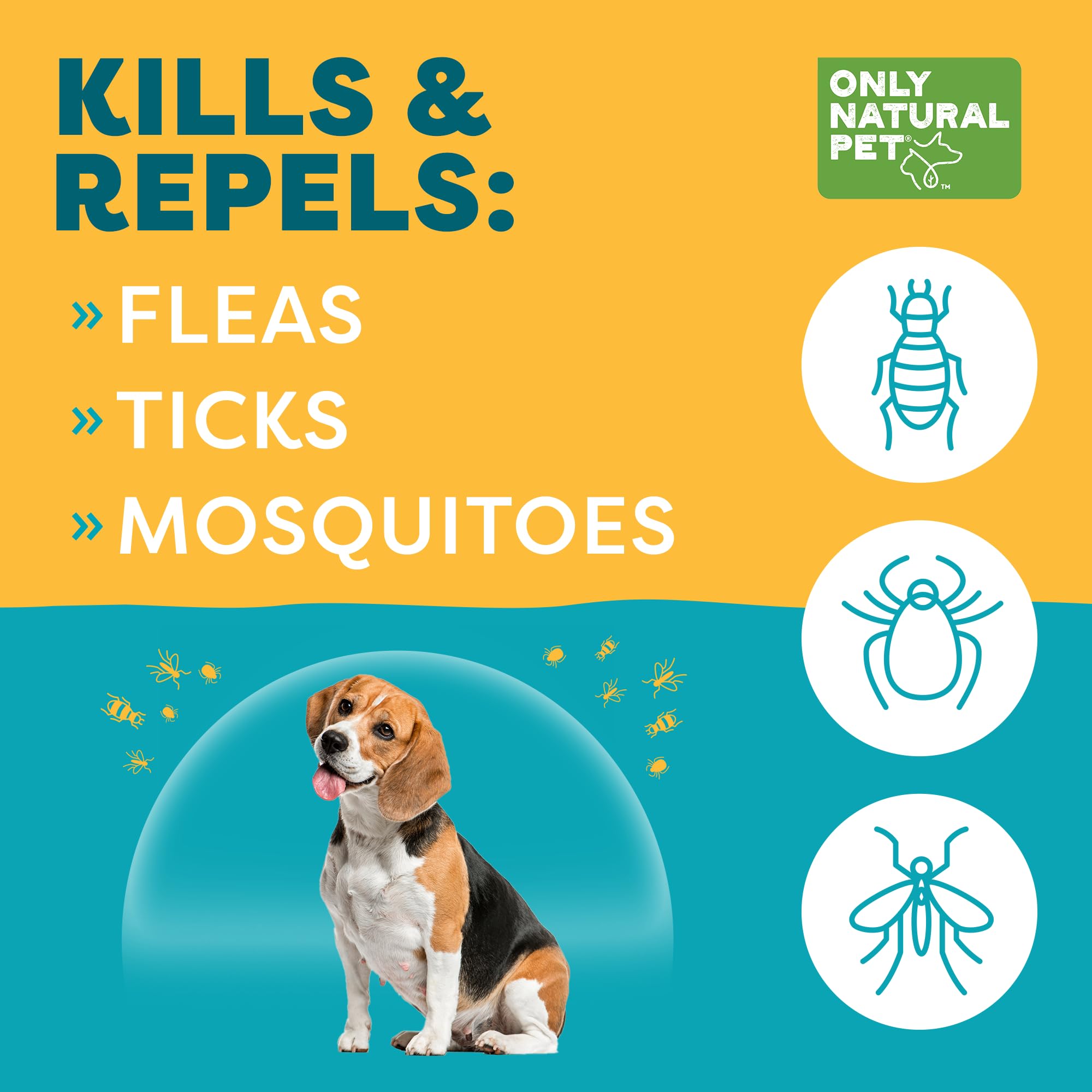 Plant-based ingredients highlight geraniol, peppermint, and thyme for pest deterrence.