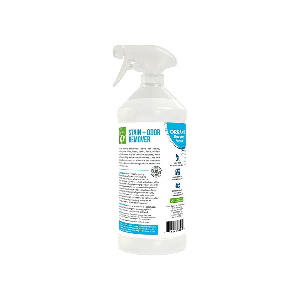 Only Natural Pet spray application on fabric surfaces to remove odors
