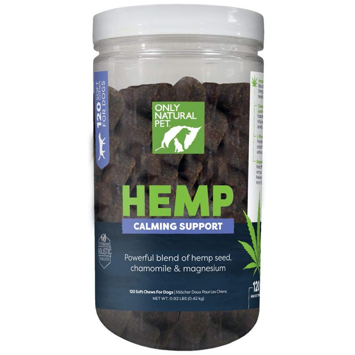 Only Natural Pet hemp soft chews for dogs help soothe stress during daily routines.