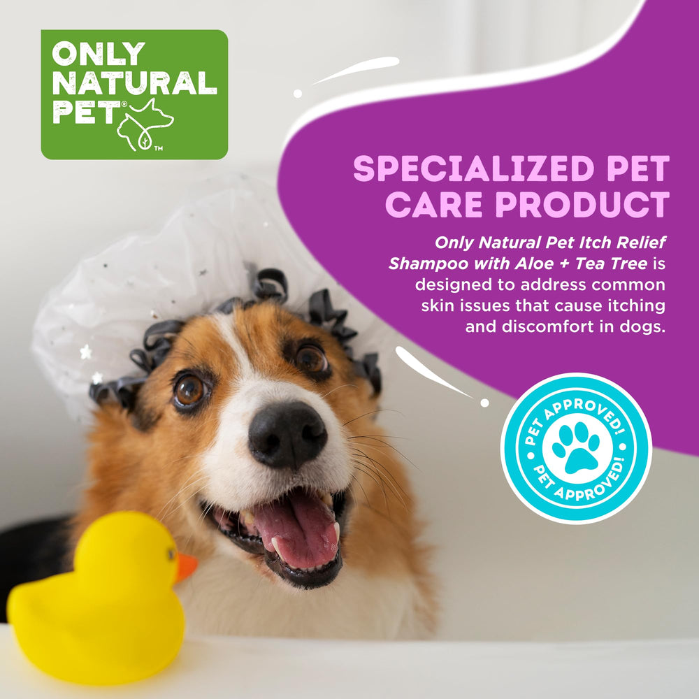 Only Natural Pet Itch Relief Shampoo wash-rinse action leaves pets comfortable after bath
