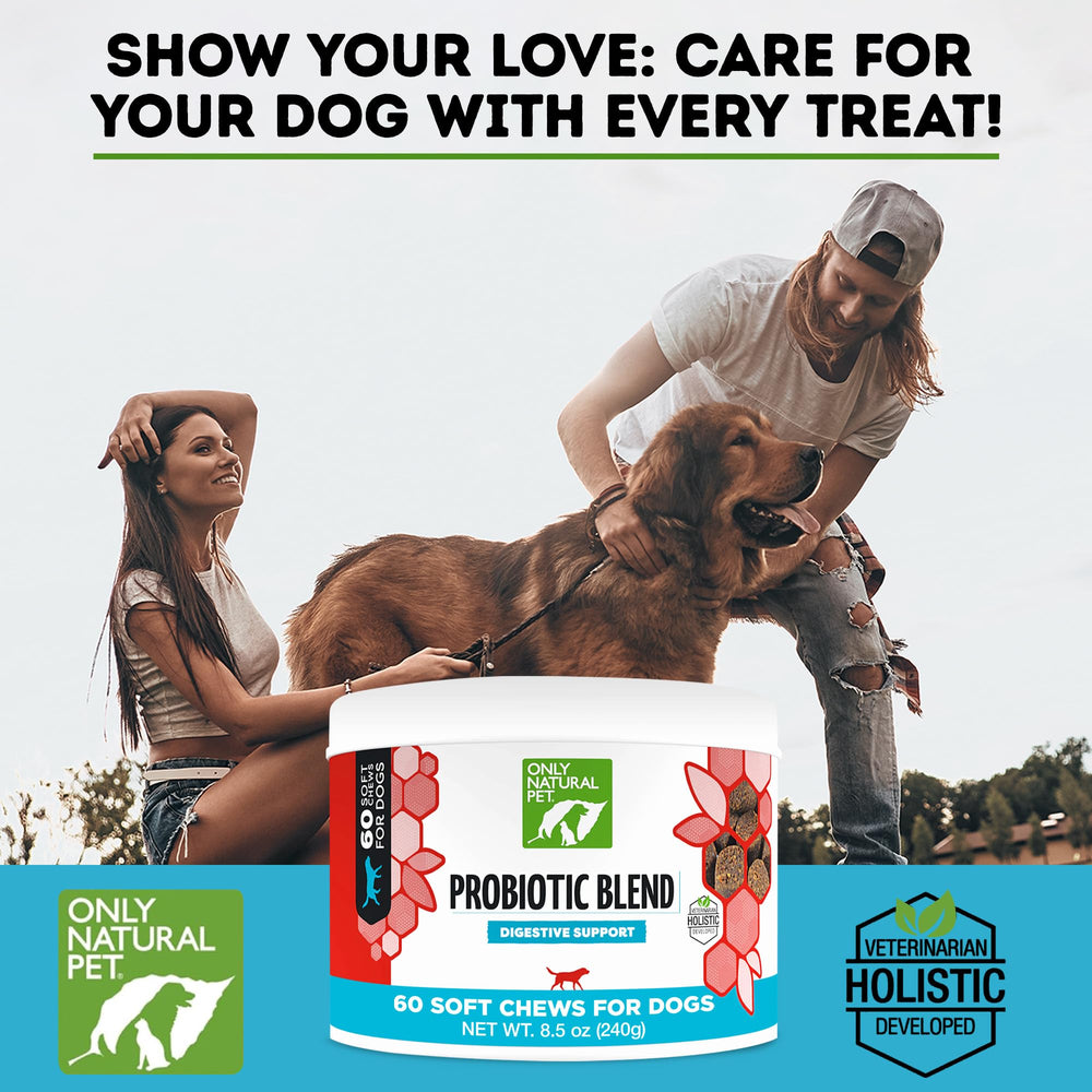 Only Natural Pet probiotic US made label emphasizes domestic production quality.