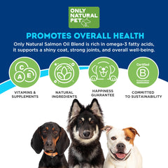 Only Natural Pet Wild Alaskan Salmon Oil coat gloss closeup hints at a healthier shine.