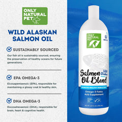 Only Natural Pet Wild Alaskan Salmon Oil non-farmed origin ensures purity and clean sourcing.