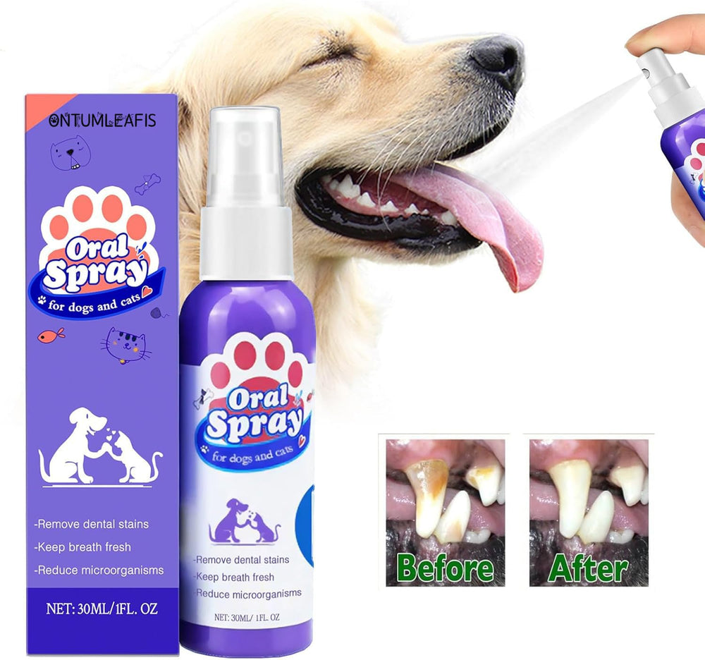 OntumLeafis teeth spray targets discoloration and odor-causing bacteria for fresh breath.