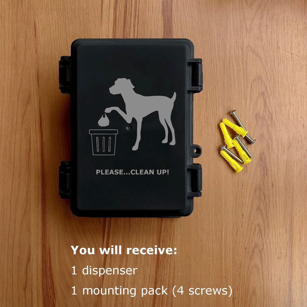 Onybte dispenser with cute dog sign ideal for yard cleanup