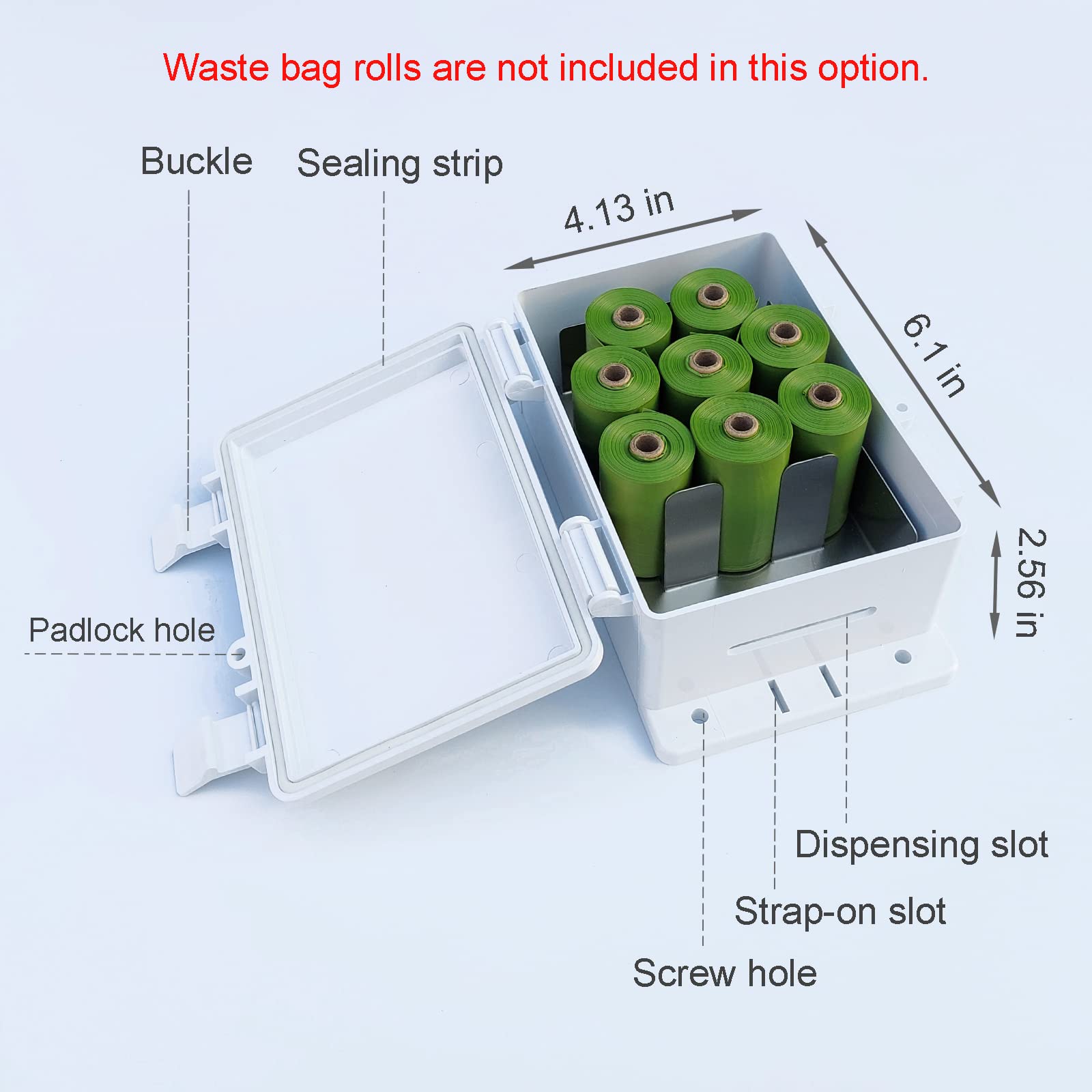Onybte outdoor holder with a lock hole for secure bag storage.