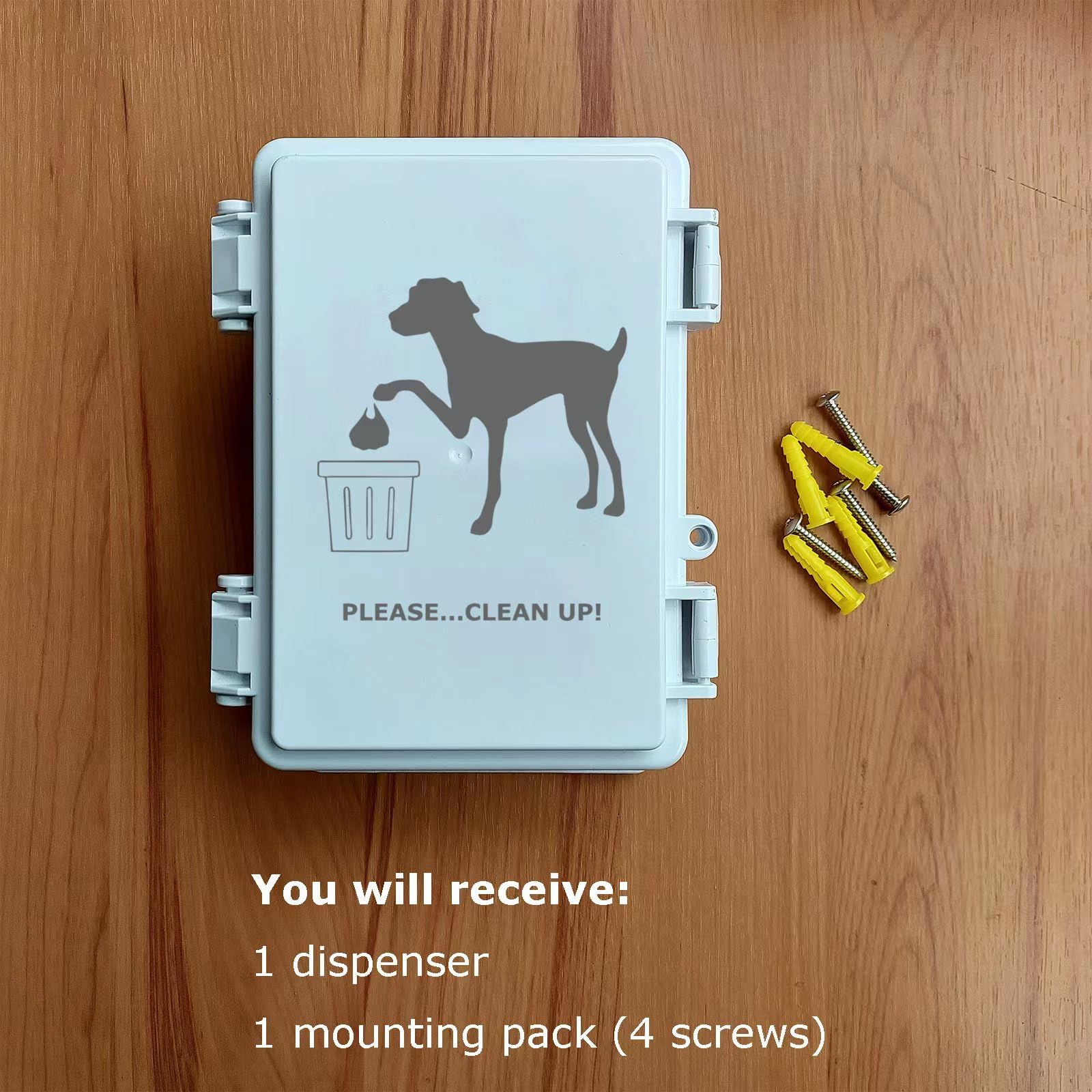 Onybte includes a please clean up sign to remind yard users.