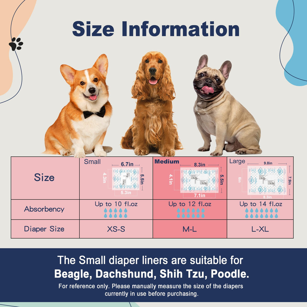 OOMICAT dog diaper liners with hook-and-loop fasteners for secure, stay-in-place fit.