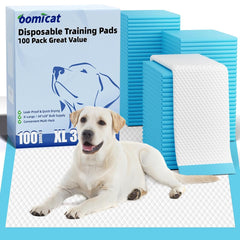 Oomicat Puppy Pads XL 34x28 packaging for easy potty training and travel.