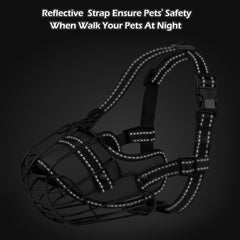 OOPSDOGGY Large dog muzzle shows sturdy stainless steel wire construction.
