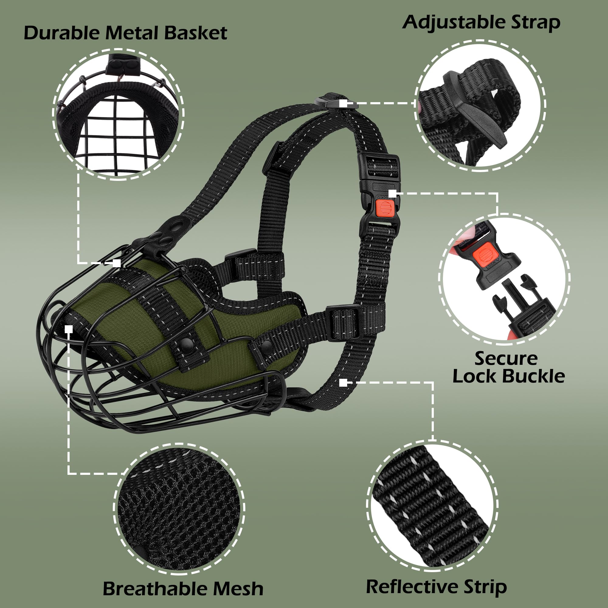 OOPSDOGGY Pitbull muzzle adjustable nylon straps for a custom fit