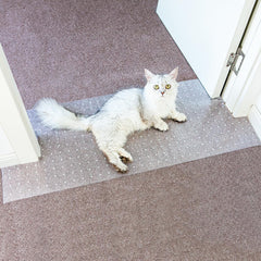 Oroonoko carpet protector for pets offers clear 3.6ft coverage shields doorway carpets.