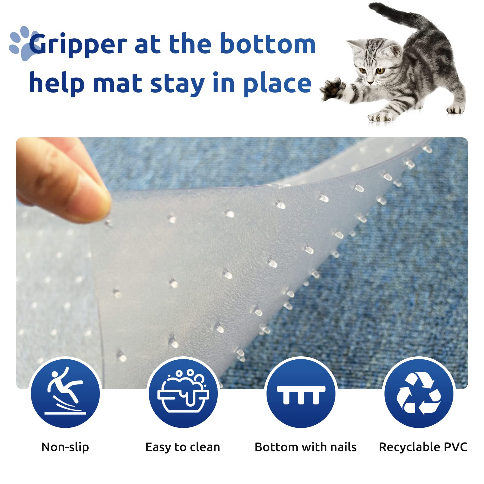 Oroonoko universal-size carpet protector fits most door widths, easy to trim.