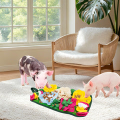 OOXYG interactive pig treat mat closeup showing folds and treats